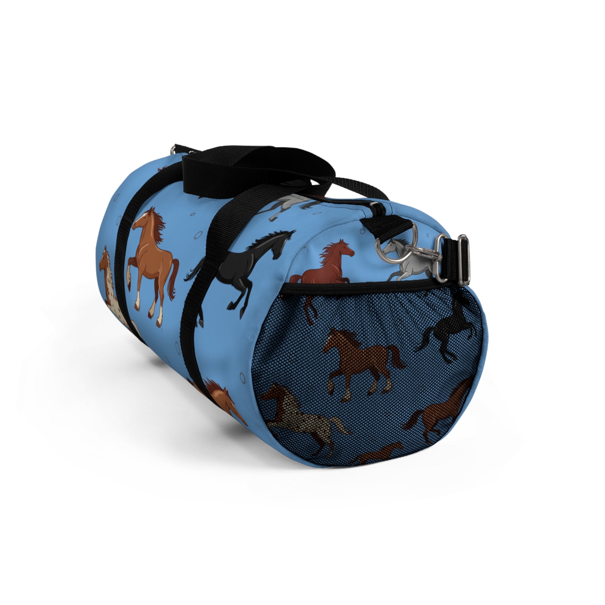 Blue Galloping Horses Duffel Bag / Equestrian Travel & Gym Bag
