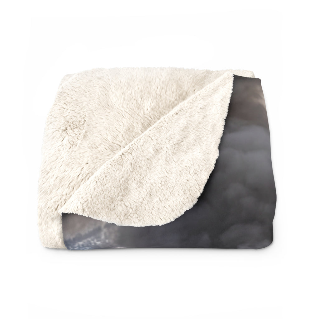 Sherpa Fleece Blanket Vintage Steam Train Mountain Route