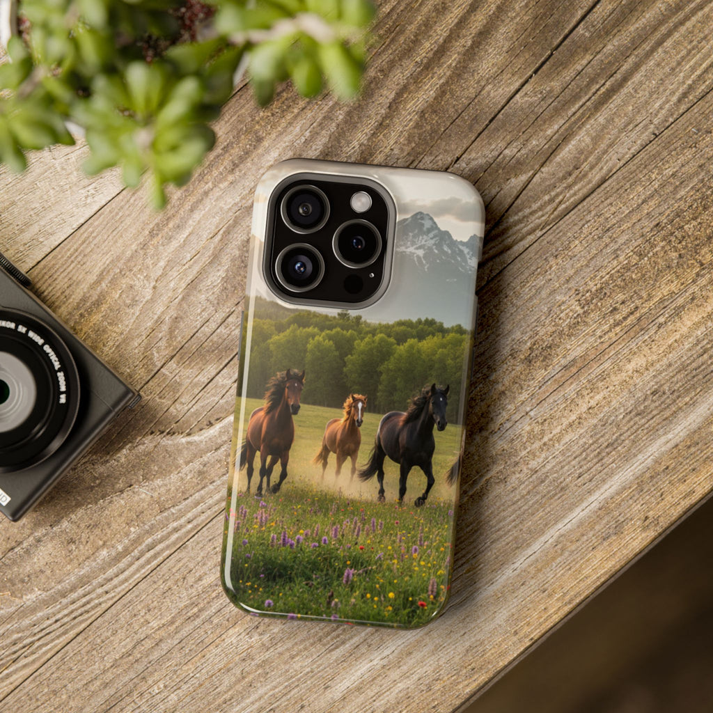 Running Horses Phone Case | Magnetic Impact-Resistant Case