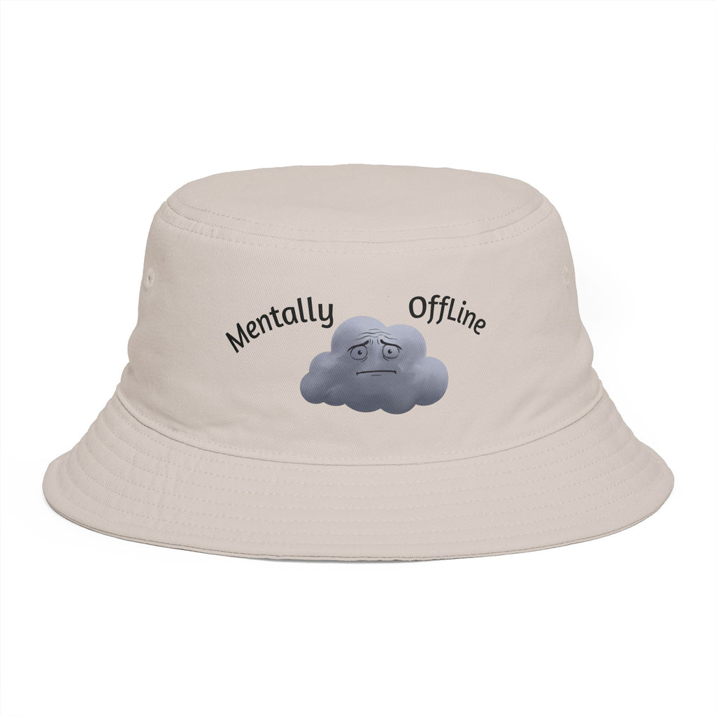 Mentally Offline Cloud Bucket Hat | Sad Cloud Illustration