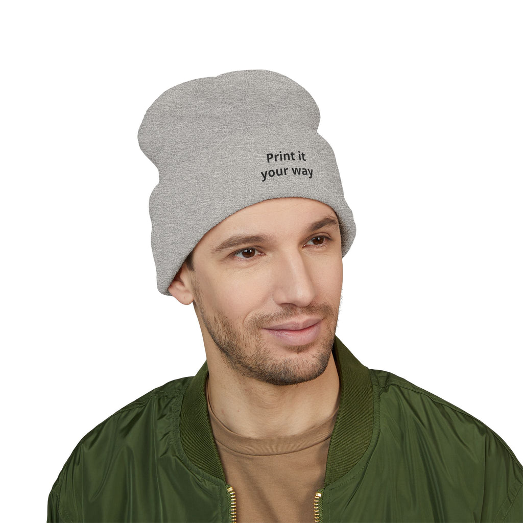 Print It Your Way beanie | Cuffed Embroidered Beanie, Custom Text