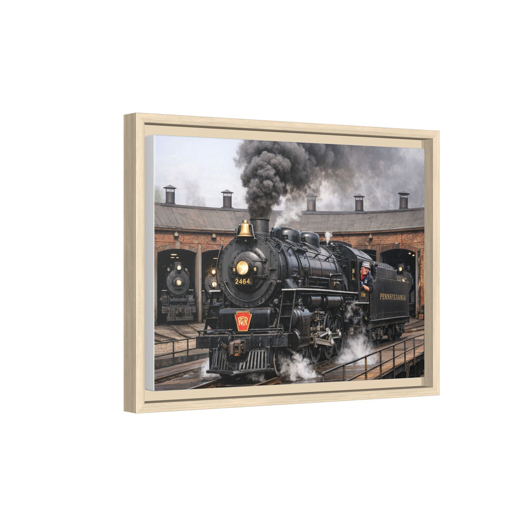 Framed Steam Train/Matte Canvas60 (Multi-color)