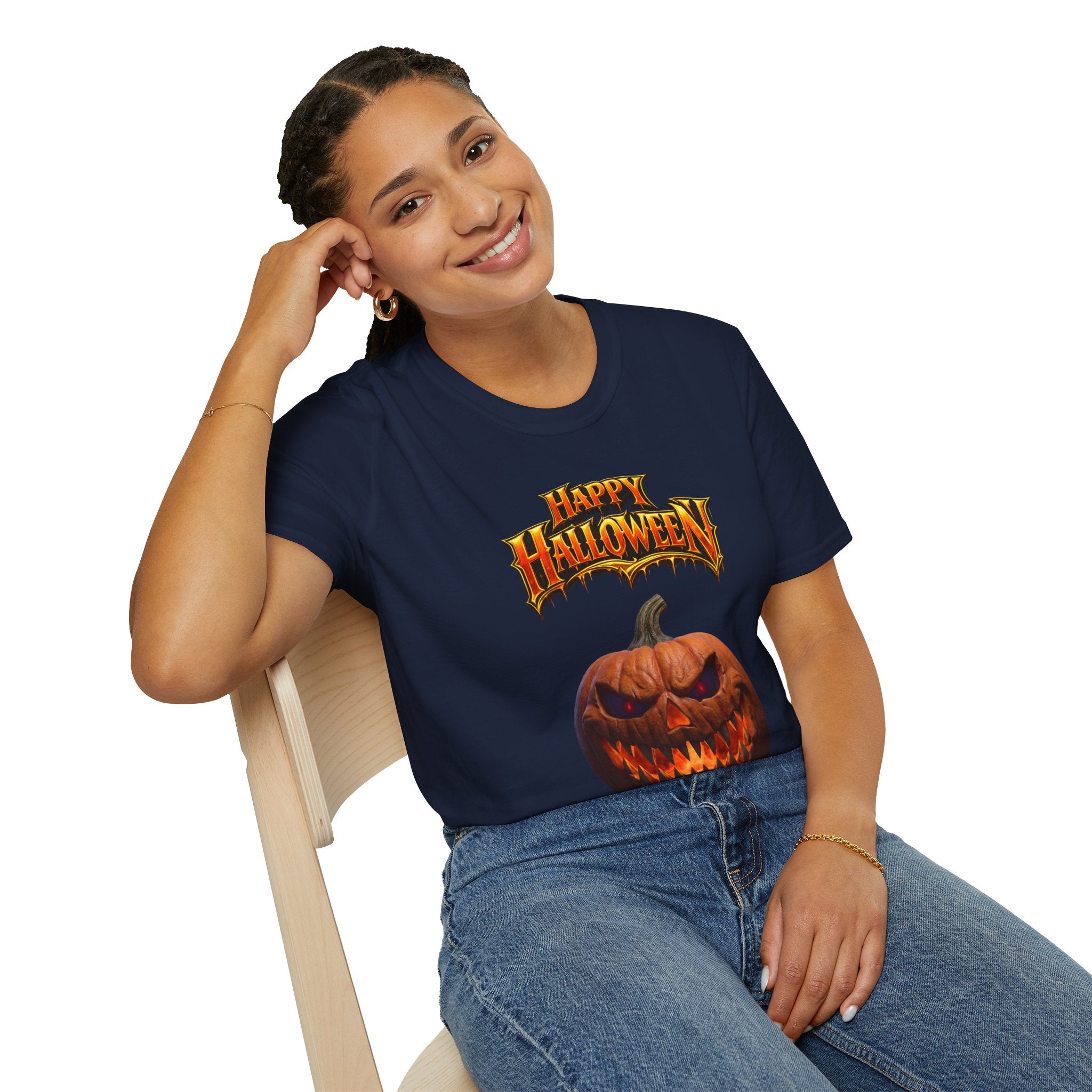 Happy Halloween Pumpkin T-Shirt | Jack-O'-Lantern Graphic Tee
