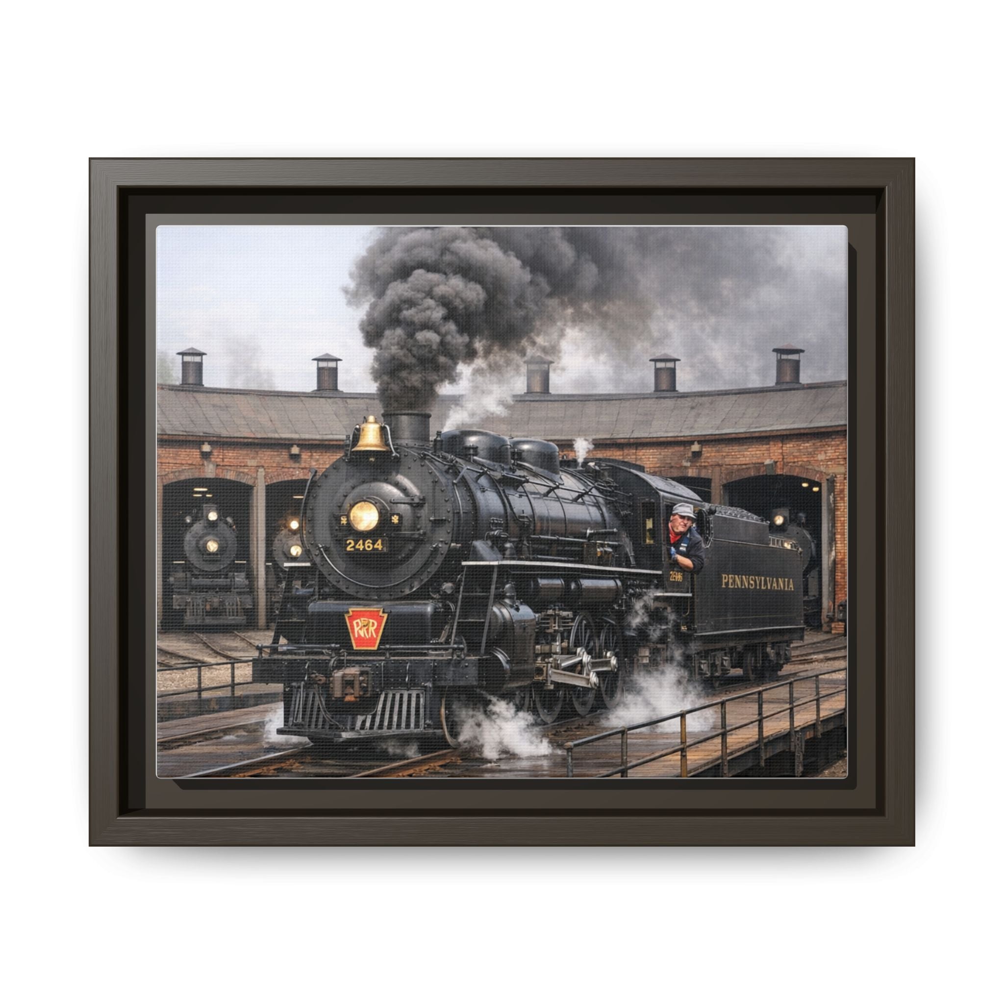 Framed Steam Train/Matte Canvas60 (Multi-color)