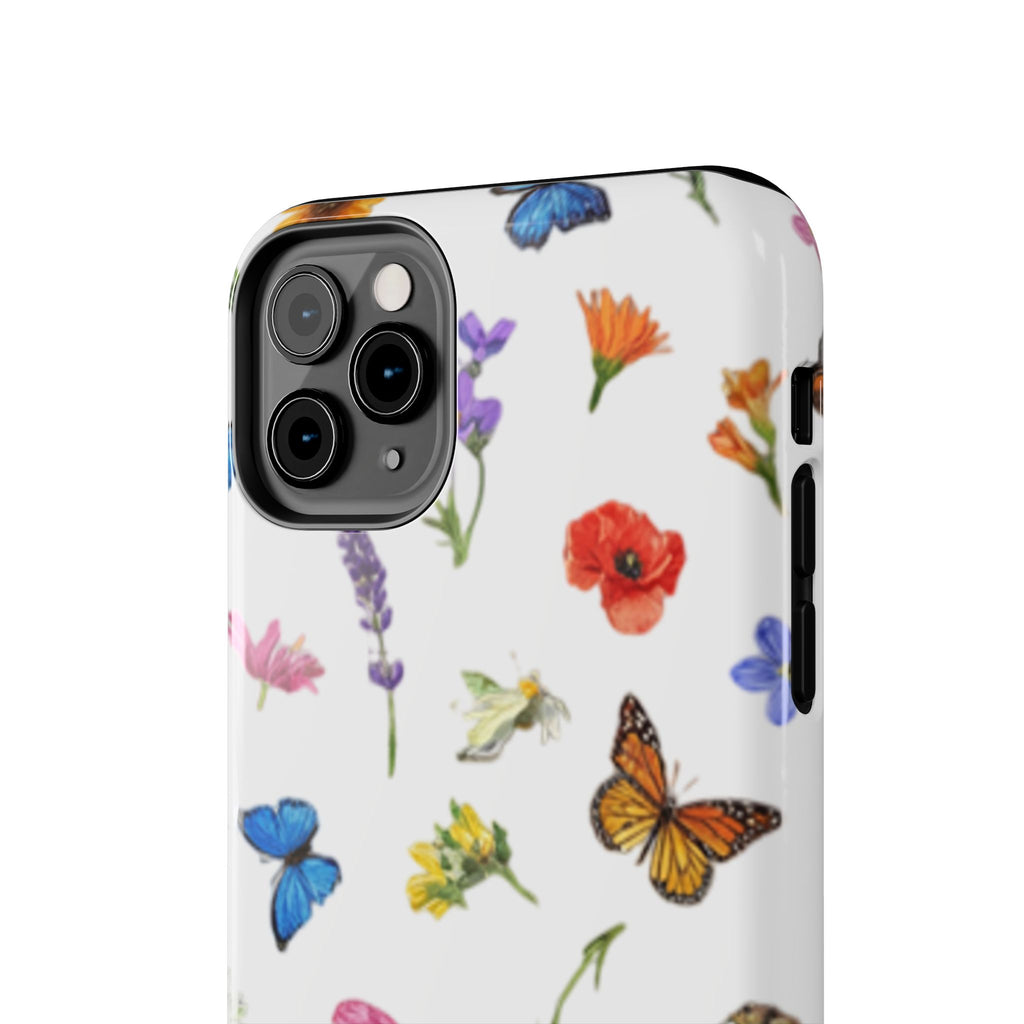 Butterfly Meadow Tough Phone Case / Floral Protective Phone Cover