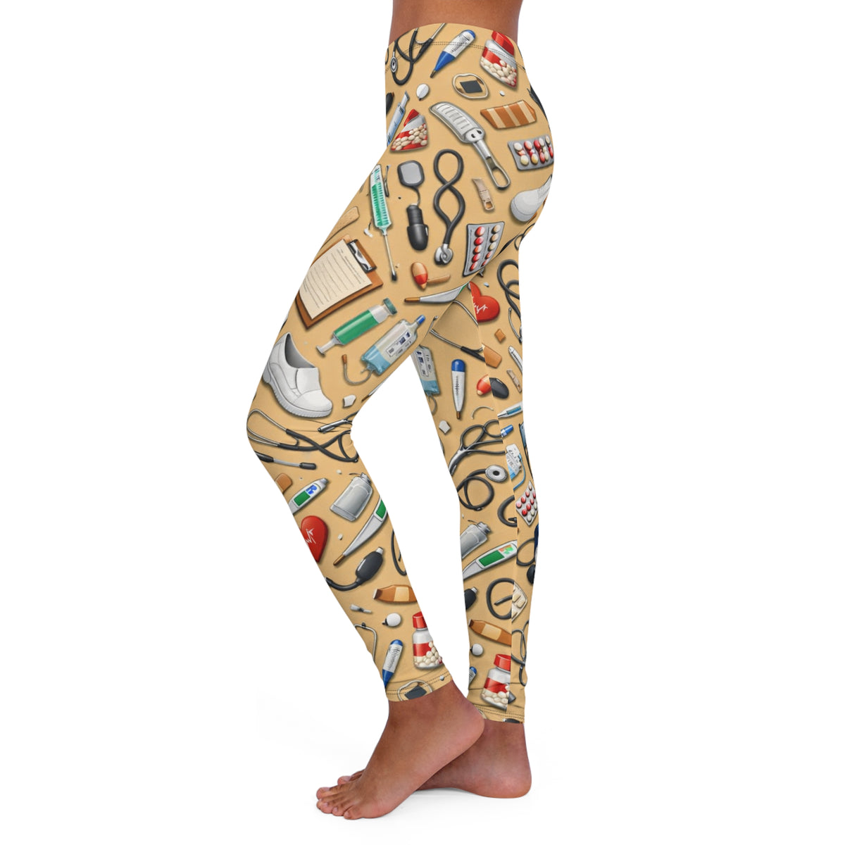 Medical Tools Pattern Leggings | Stethoscope Nurse & Doctor AOP Leggings