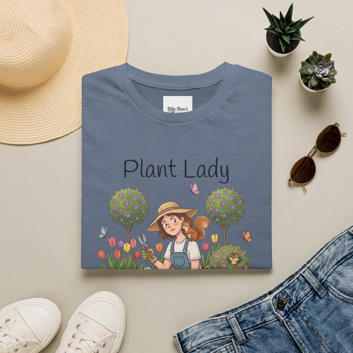 Plant Lady Gardening Unisex Graphic T-Shirt – Funny Plant Mom Cotton Tee