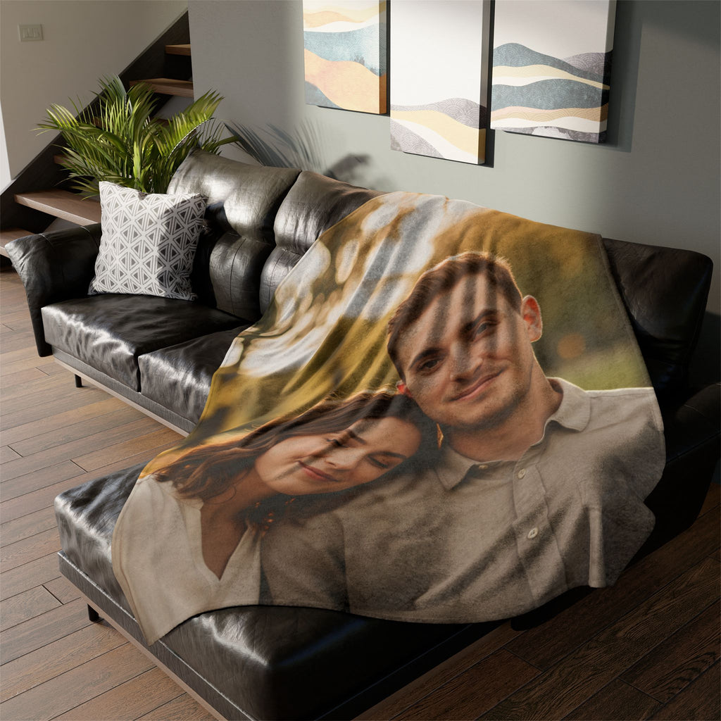 Photo Blanket / Personalized Soft Polyester Photo Throw, Custom Memory Gift
