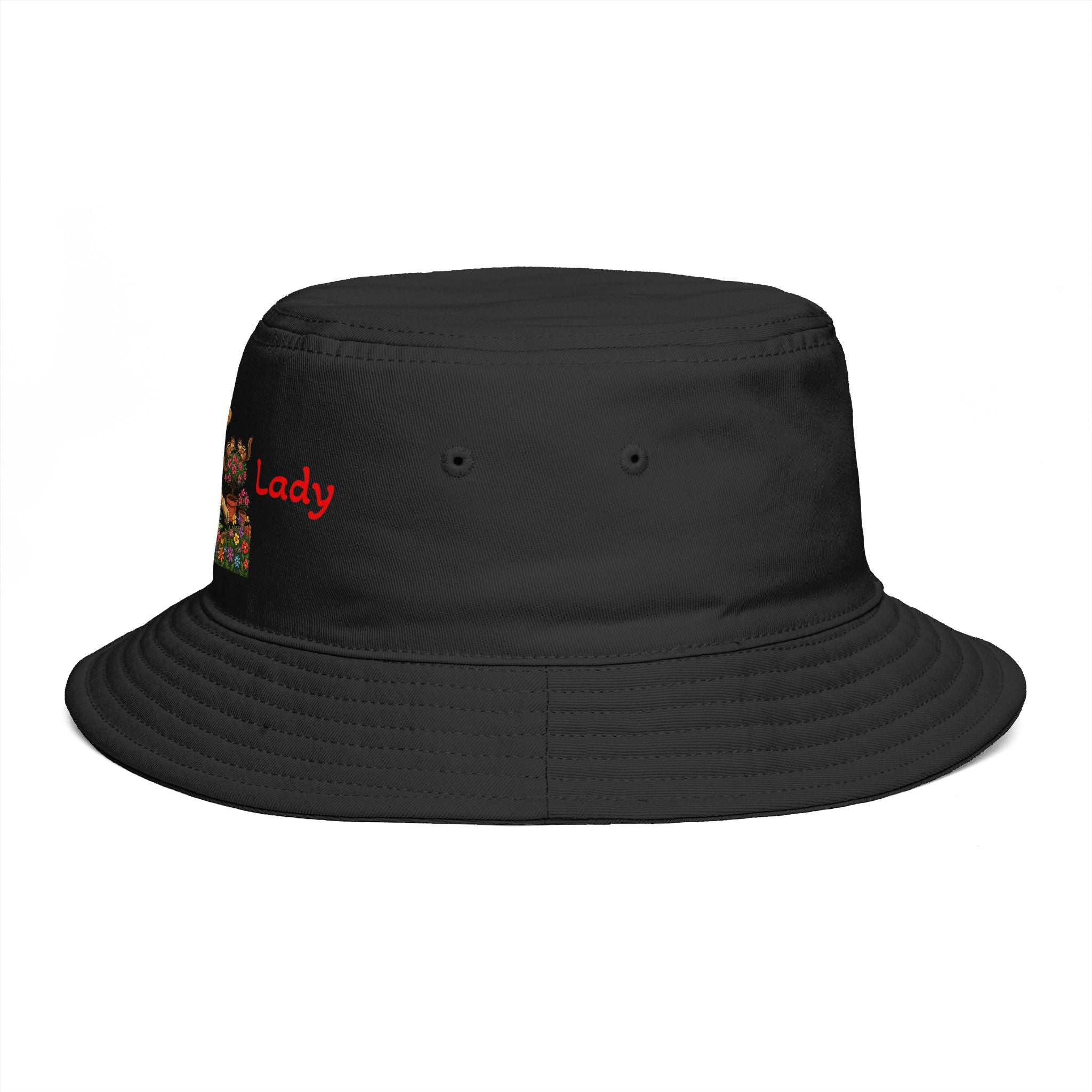 Plant Lady bucket hat | lady planting flowers floral gardening design