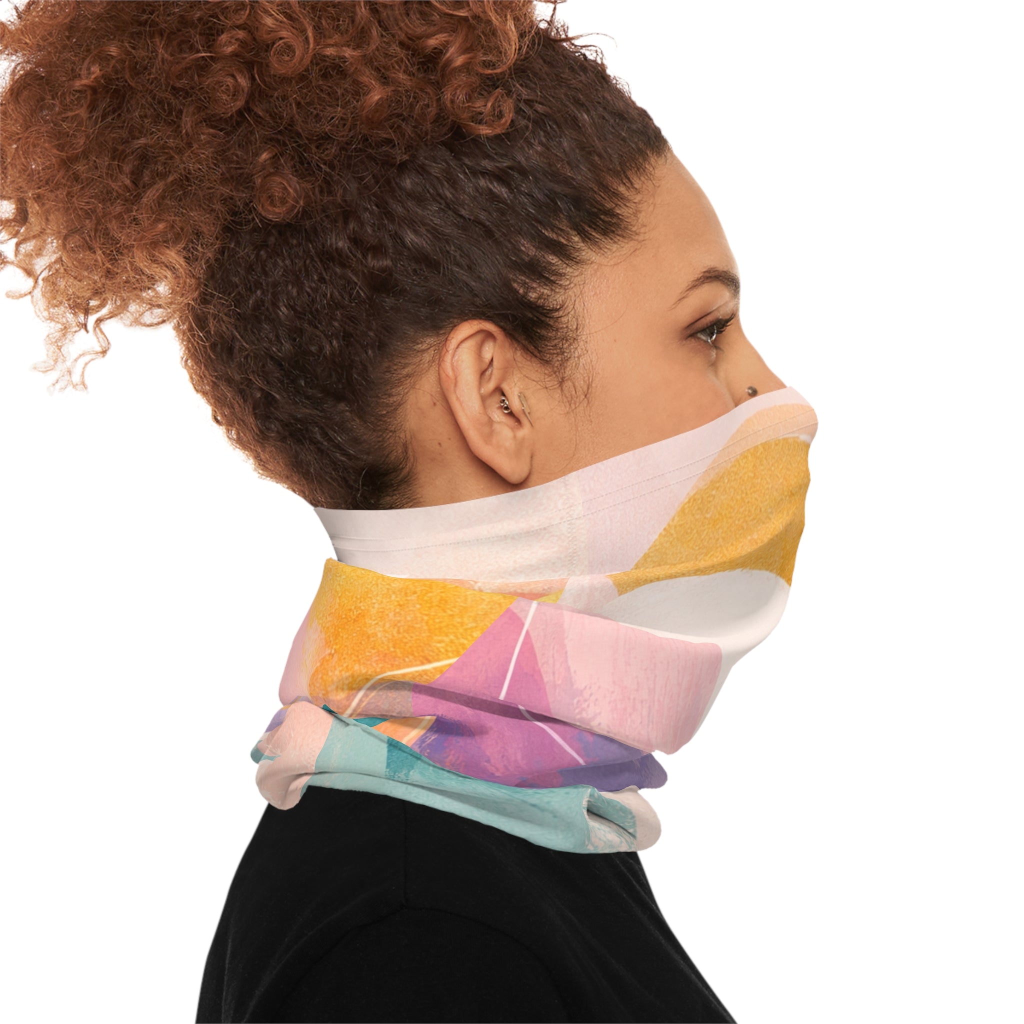 Abstract Sunset Wave Neck Gaiter | Pastel Mountain Beach Scarf