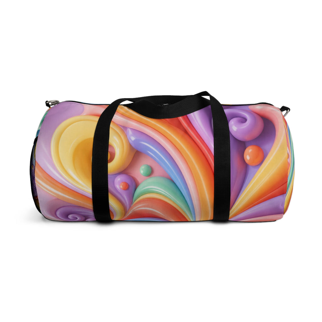 Colorful Swirl Duffel Bag — Retro Rainbow Travel & Gym Bag