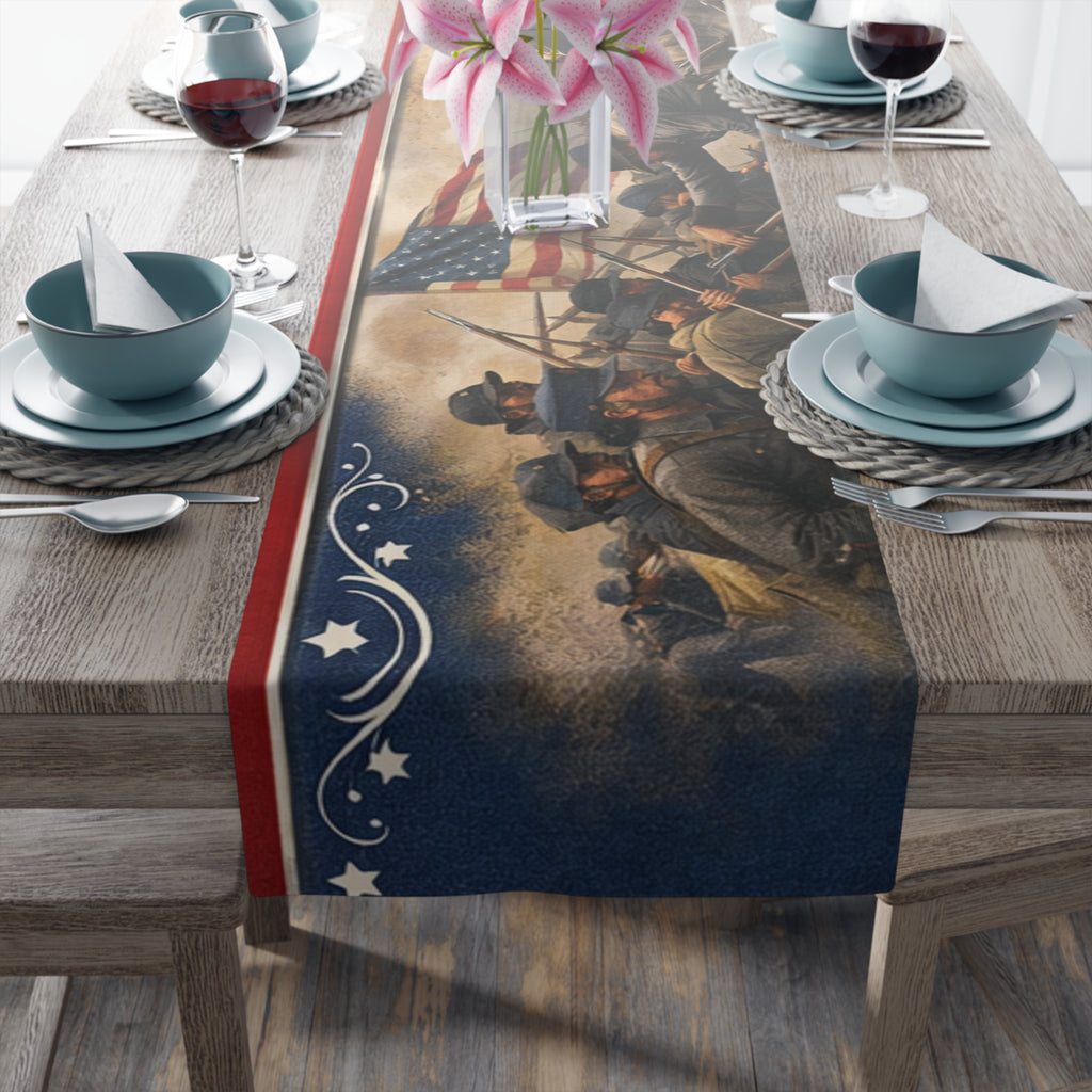 Civil War Soldiers Table Runner | Historical Battle Scene