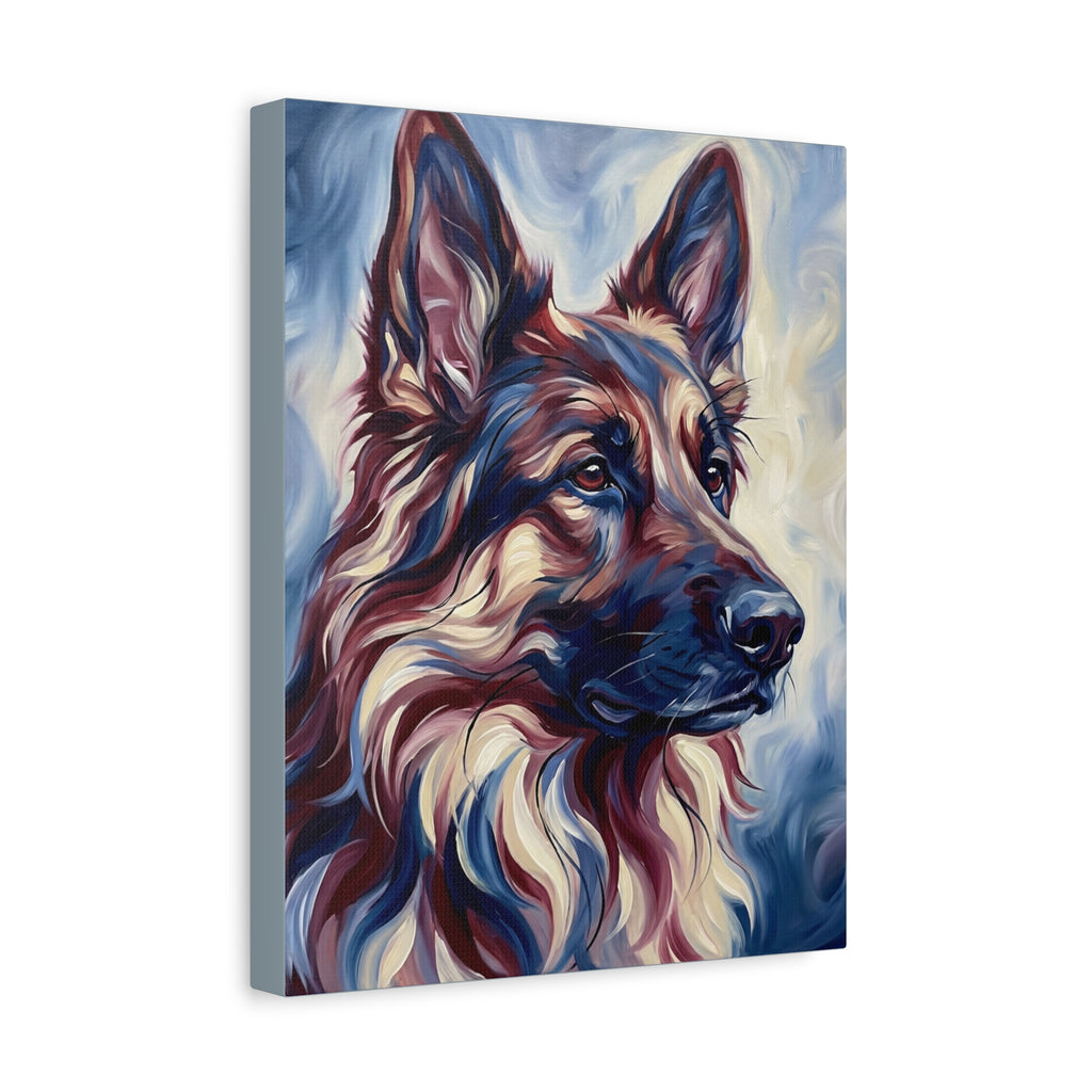 Colorful German Shepherd Portrait Canvas