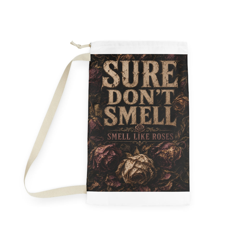 Laundry Bag — "Clothes Smell Spring Fresh" Floral Drawstring Bag
