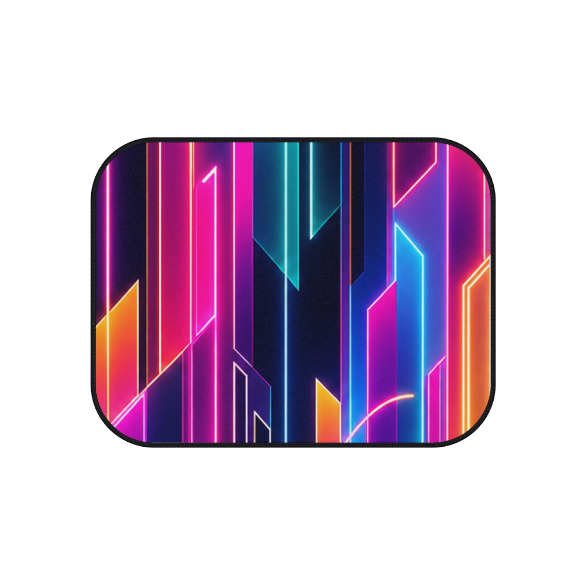 Neon Geometric Lines Car Mats | Vibrant Retro Futuristic Floor Mats