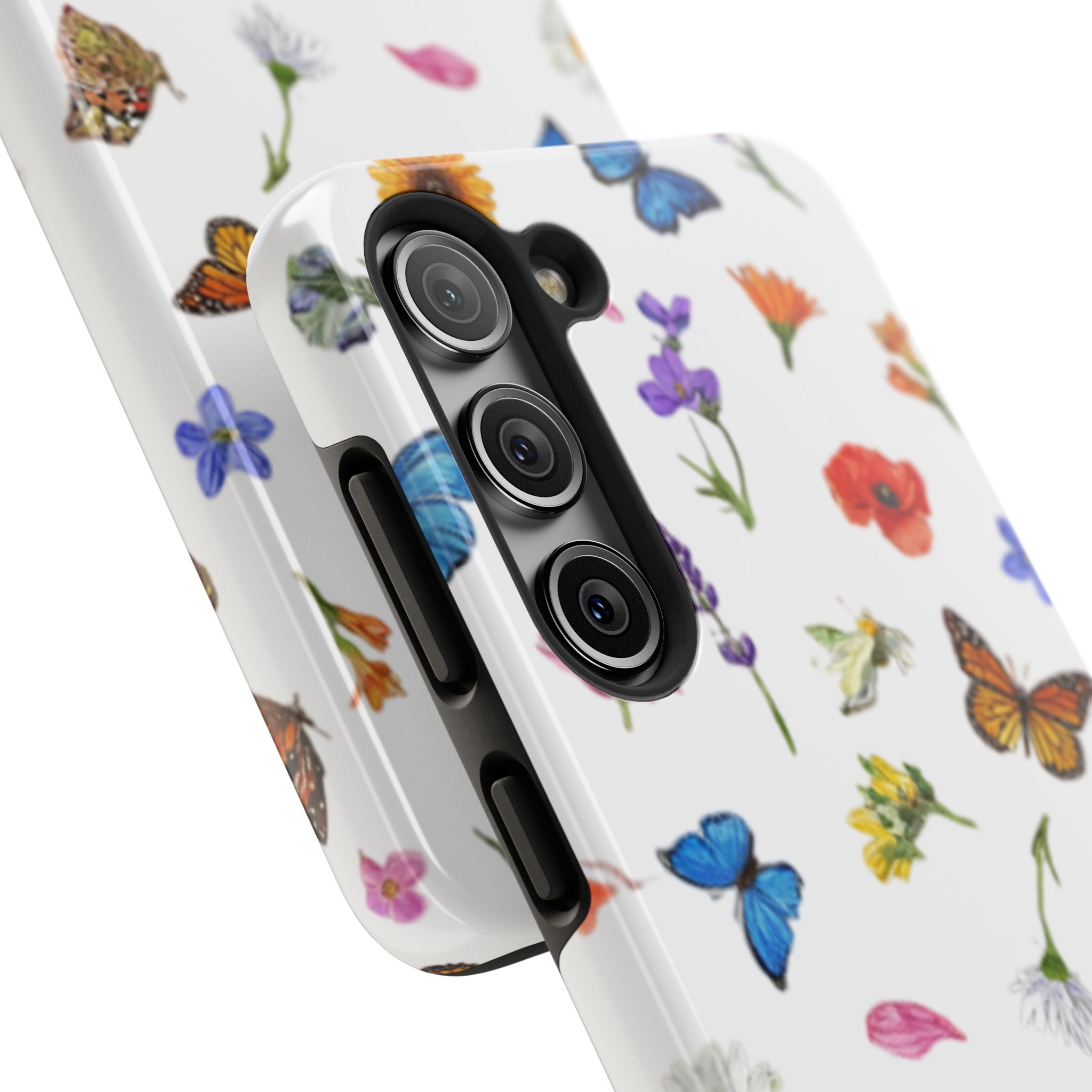 Butterfly Meadow Tough Phone Case / Floral Protective Phone Cover