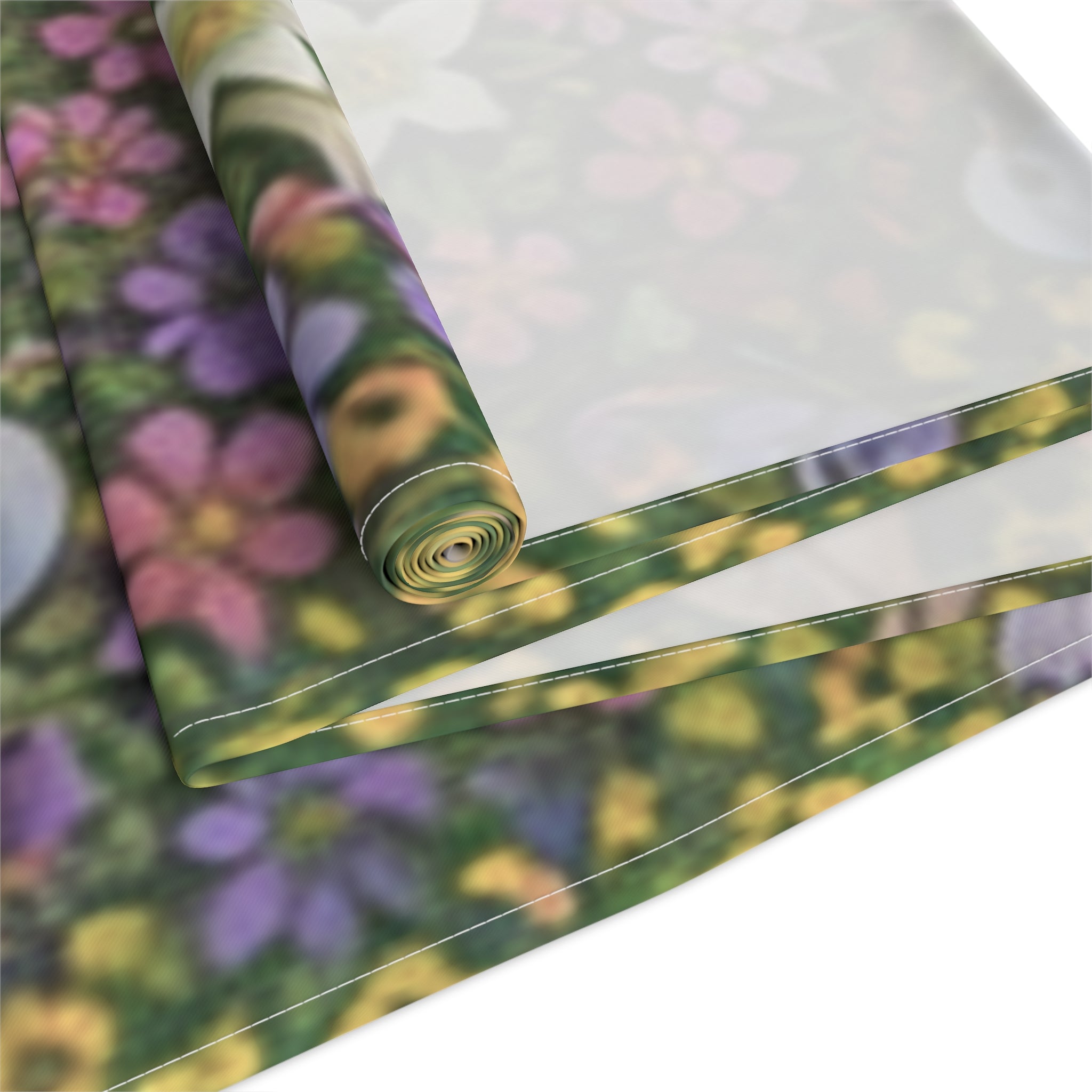 Floral Garden Birds Bees Butterflies Table Runner