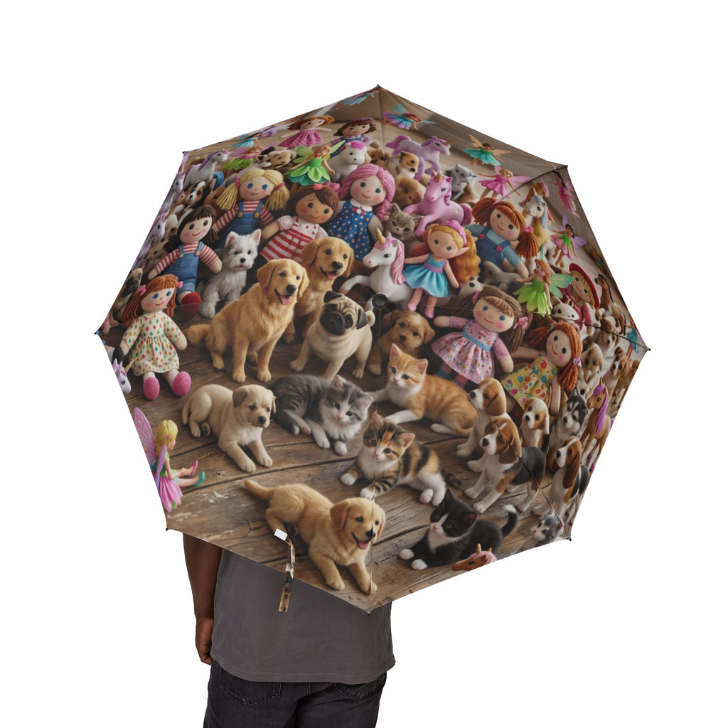 Colorful Doll Pattern Umbrella | Cute Foldable Rain Umbrella