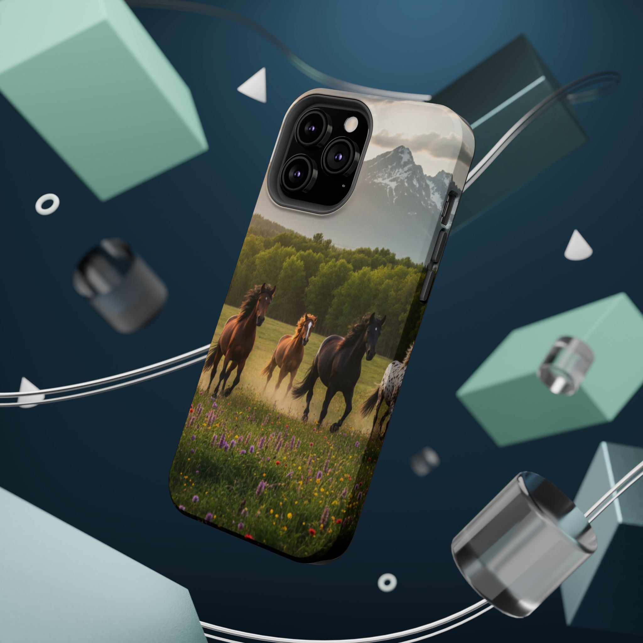 Running Horses Phone Case | Magnetic Impact-Resistant Case