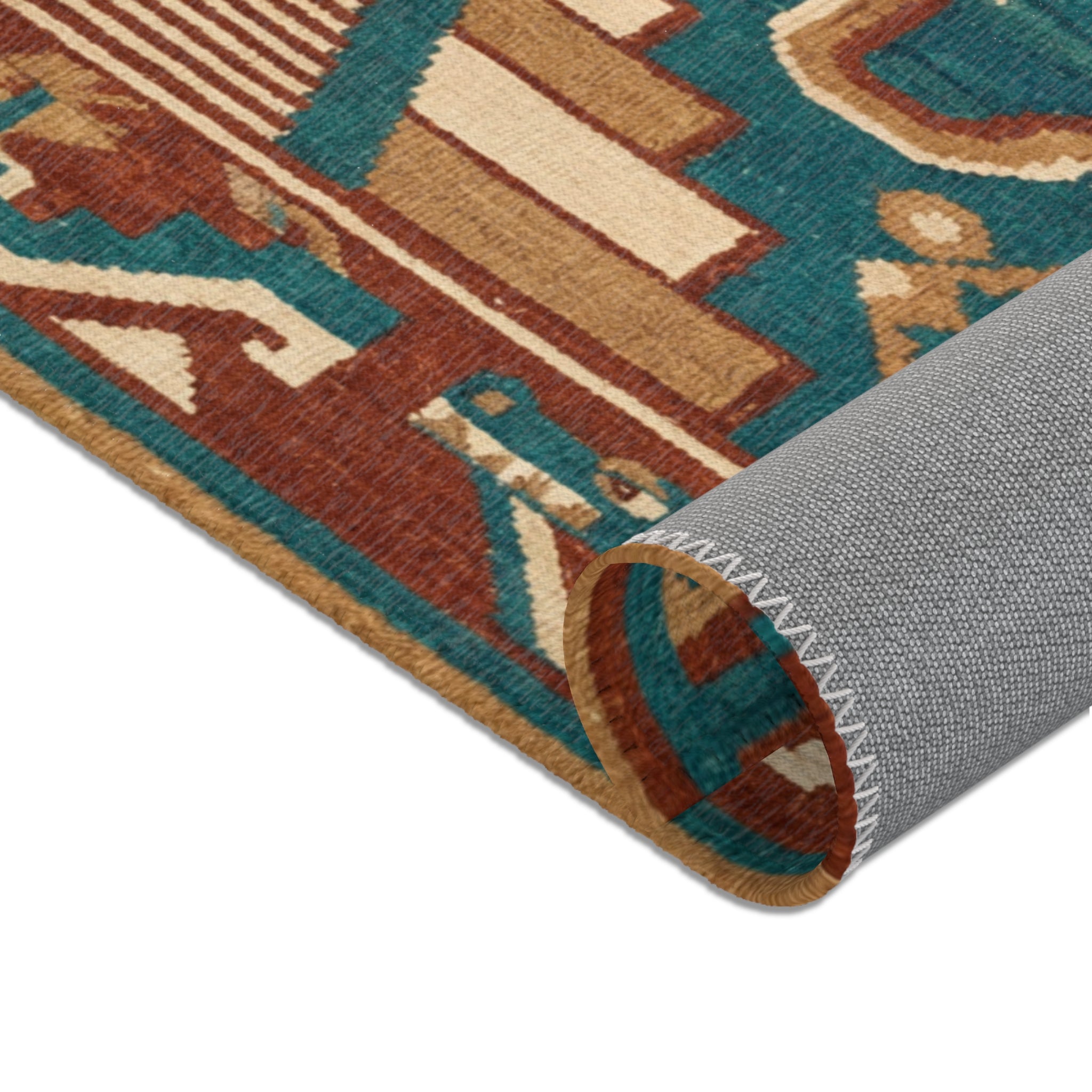 Southwestern Aztec Eagle Pattern Area Rug | Tribal Geometric Floor Mat