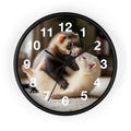 Ferret Pair Wall Clock / Cute Ferret Photo Clock for Pet Lovers