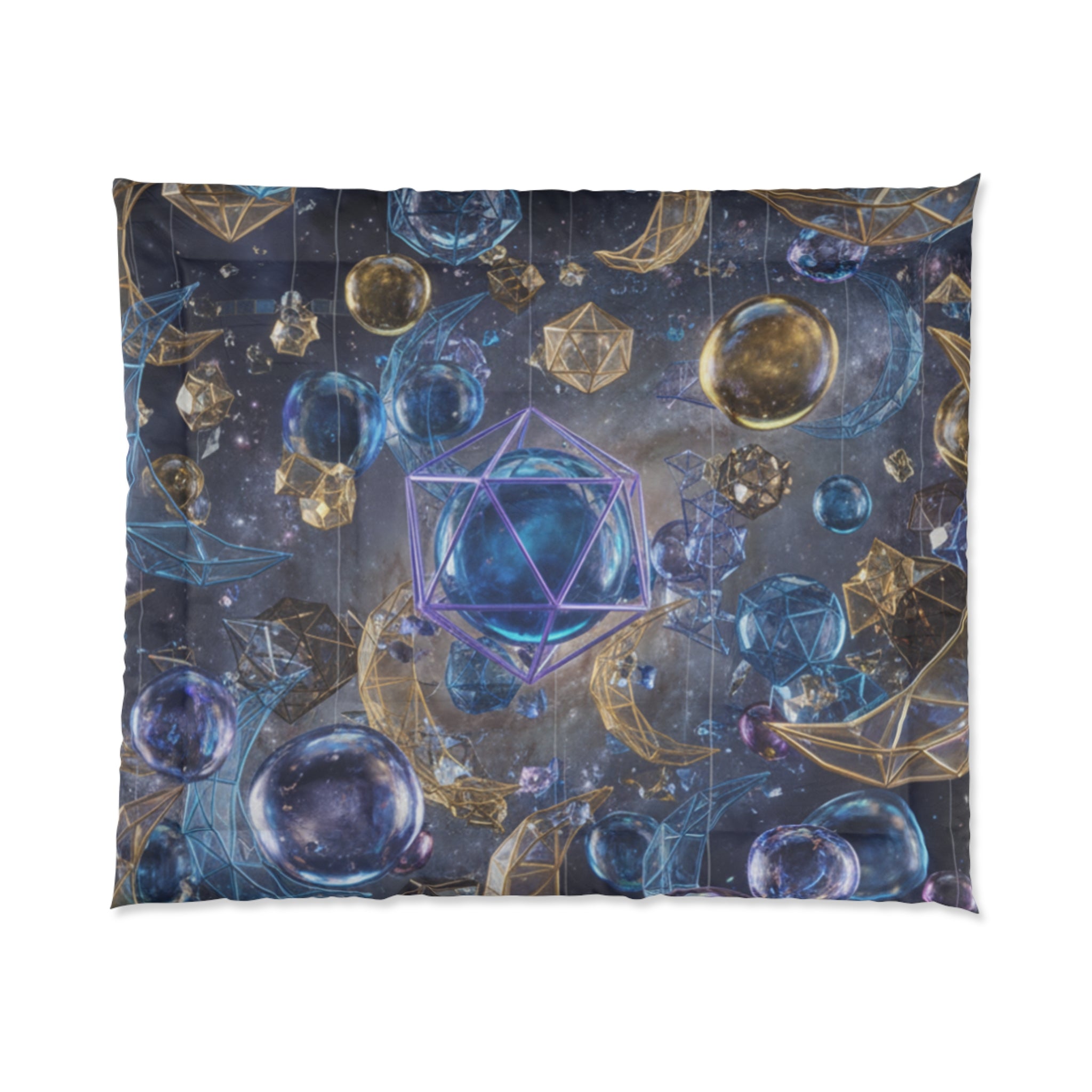 Celestial Gemstone Comforter / Moon & Crystal Galaxy Bedding