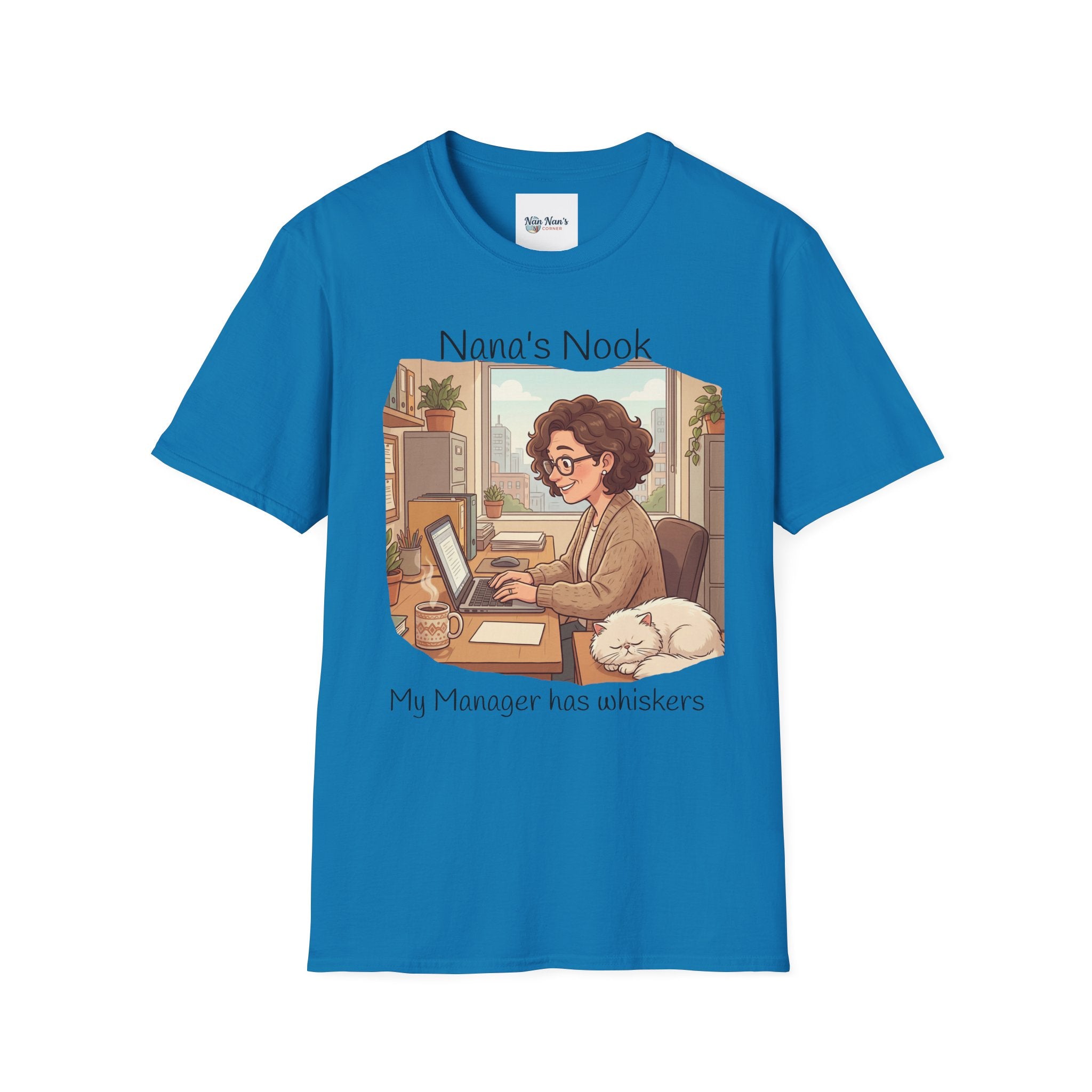 T-Shirt / "Nana's Nook: My Manager Has Whiskers" Cozy Grandma Cat Lover Tee