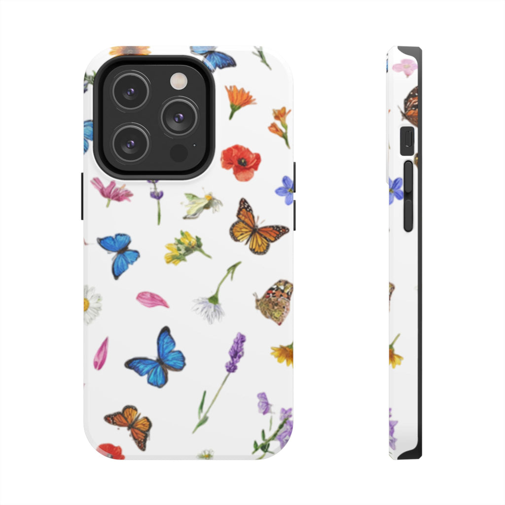 Butterfly Meadow Tough Phone Case / Floral Protective Phone Cover