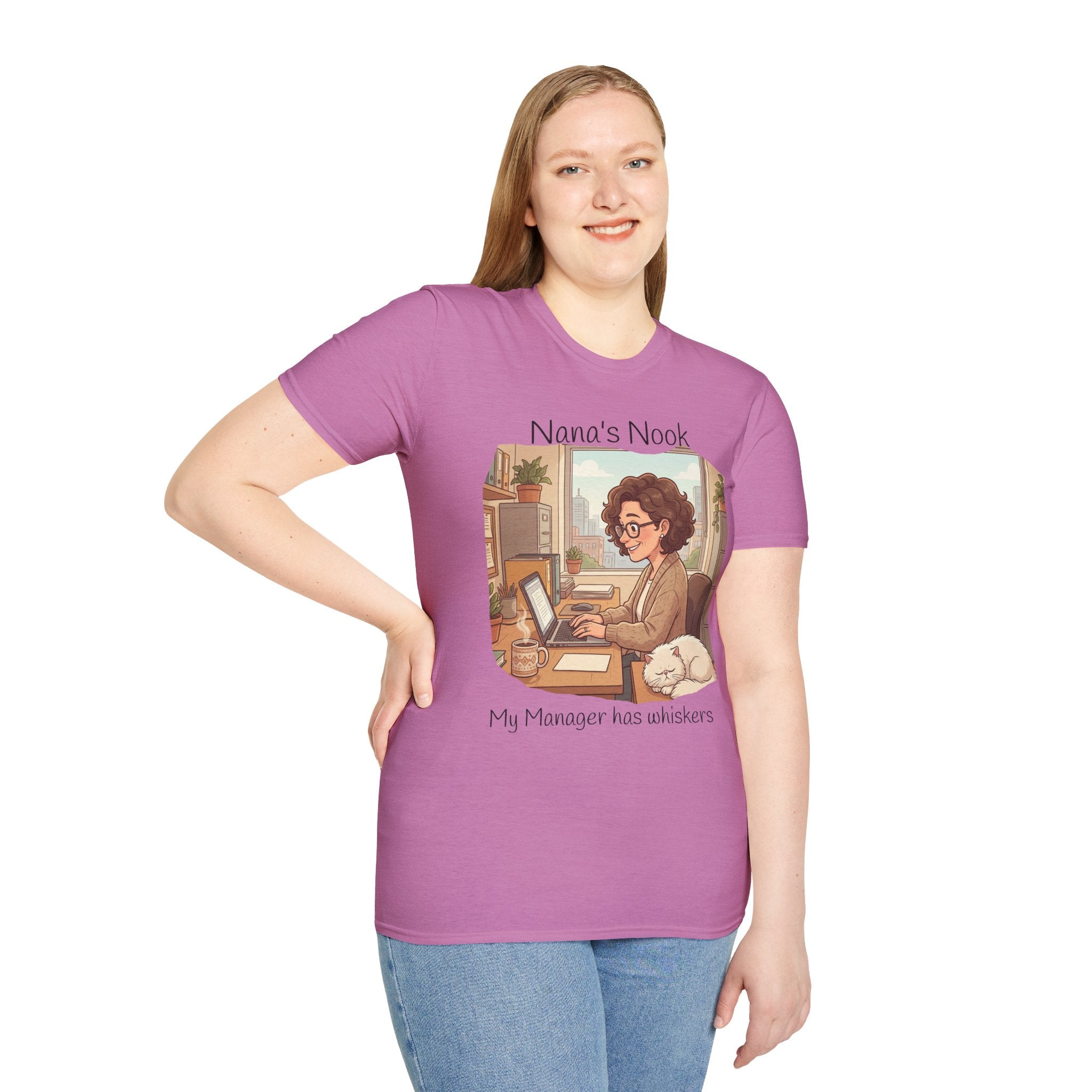 T-Shirt / "Nana's Nook: My Manager Has Whiskers" Cozy Grandma Cat Lover Tee