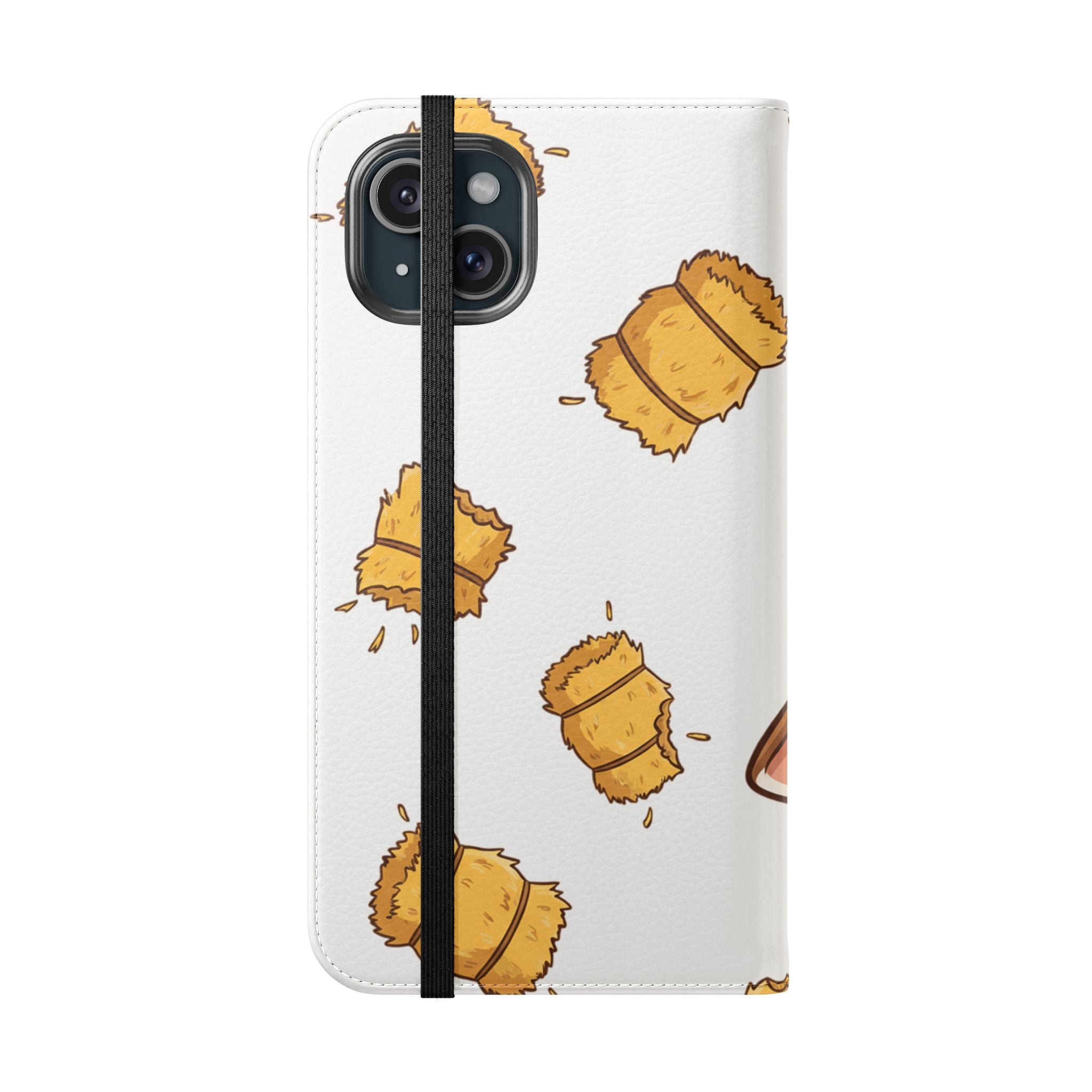 Cow & Hay Pattern Flip Case/ Cute Farm Animal Phone Wallet