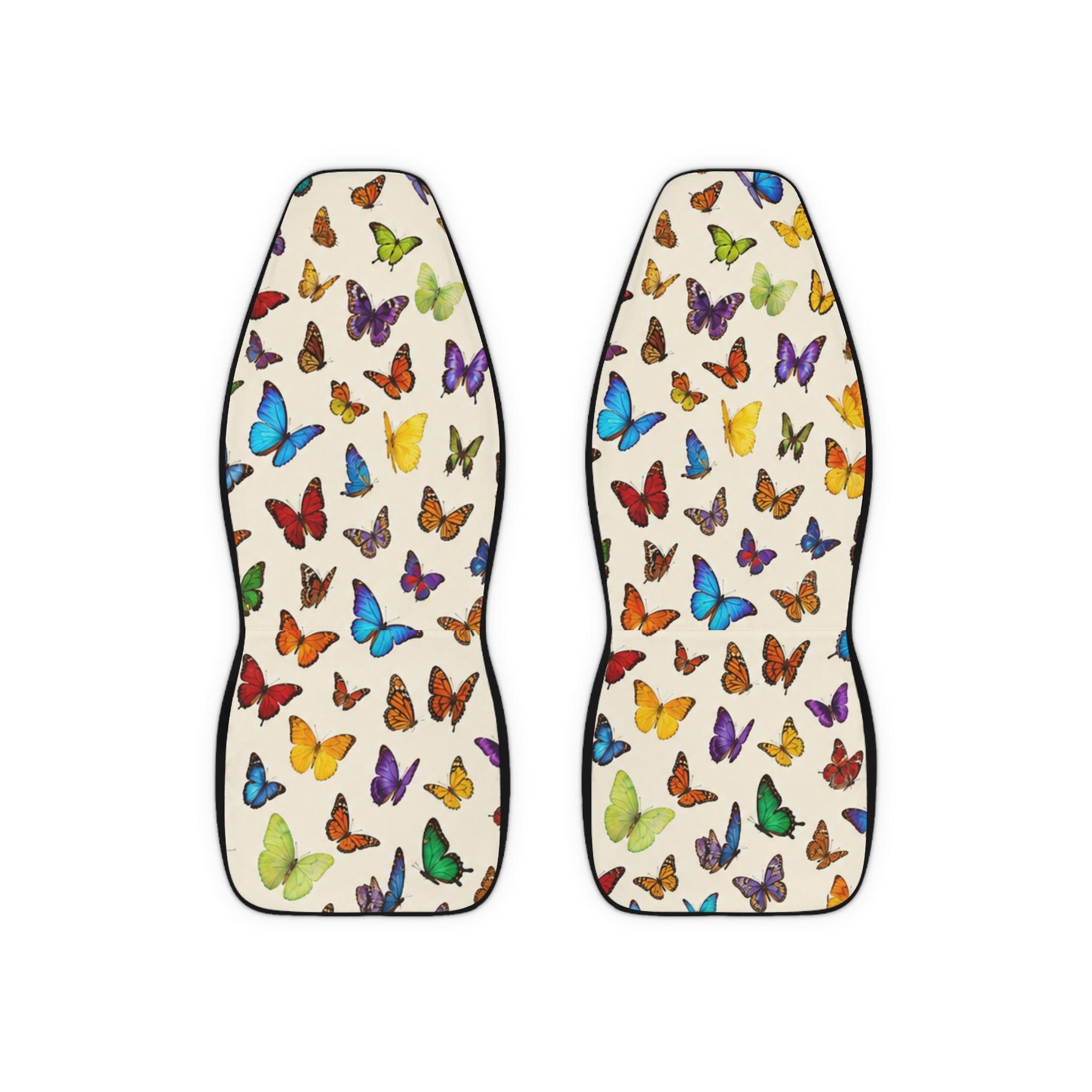 Colorful Butterfly Pattern Polyester Car Seat Covers | White Background