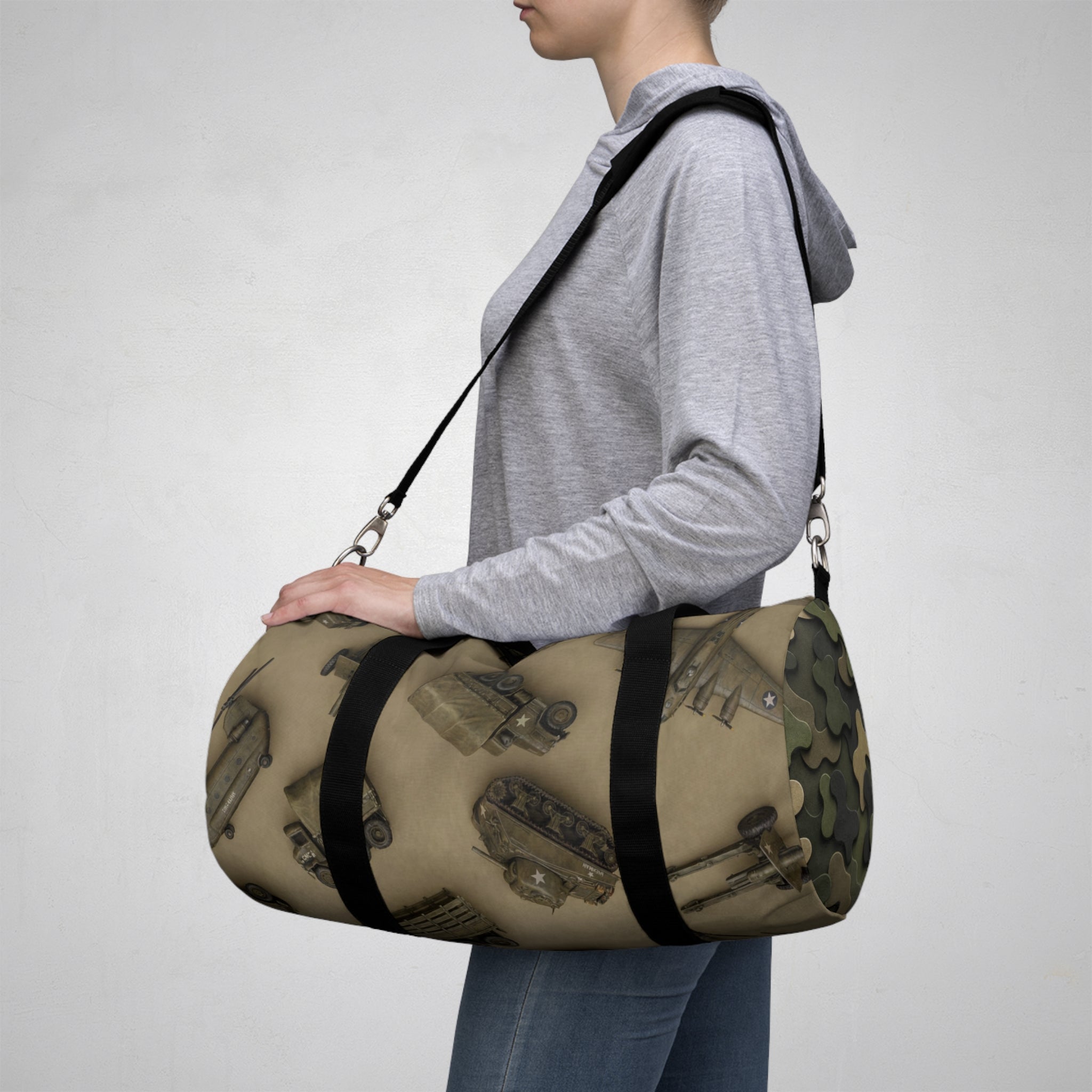 Vintage Tools Pattern Duffel Bag — Retro Carpenter Travel & Gym Bag