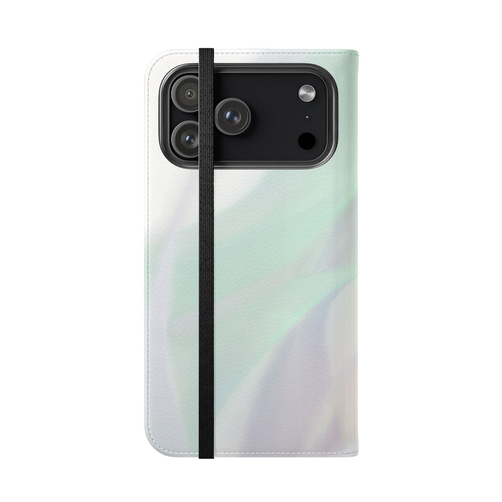 Pastel Marble Flip Case / Soft Watercolor Phone Wallet Cover with Card Slots
