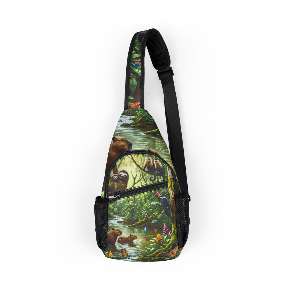 Forest Animals Chest Bag | Jungle Scene Sling Pack
