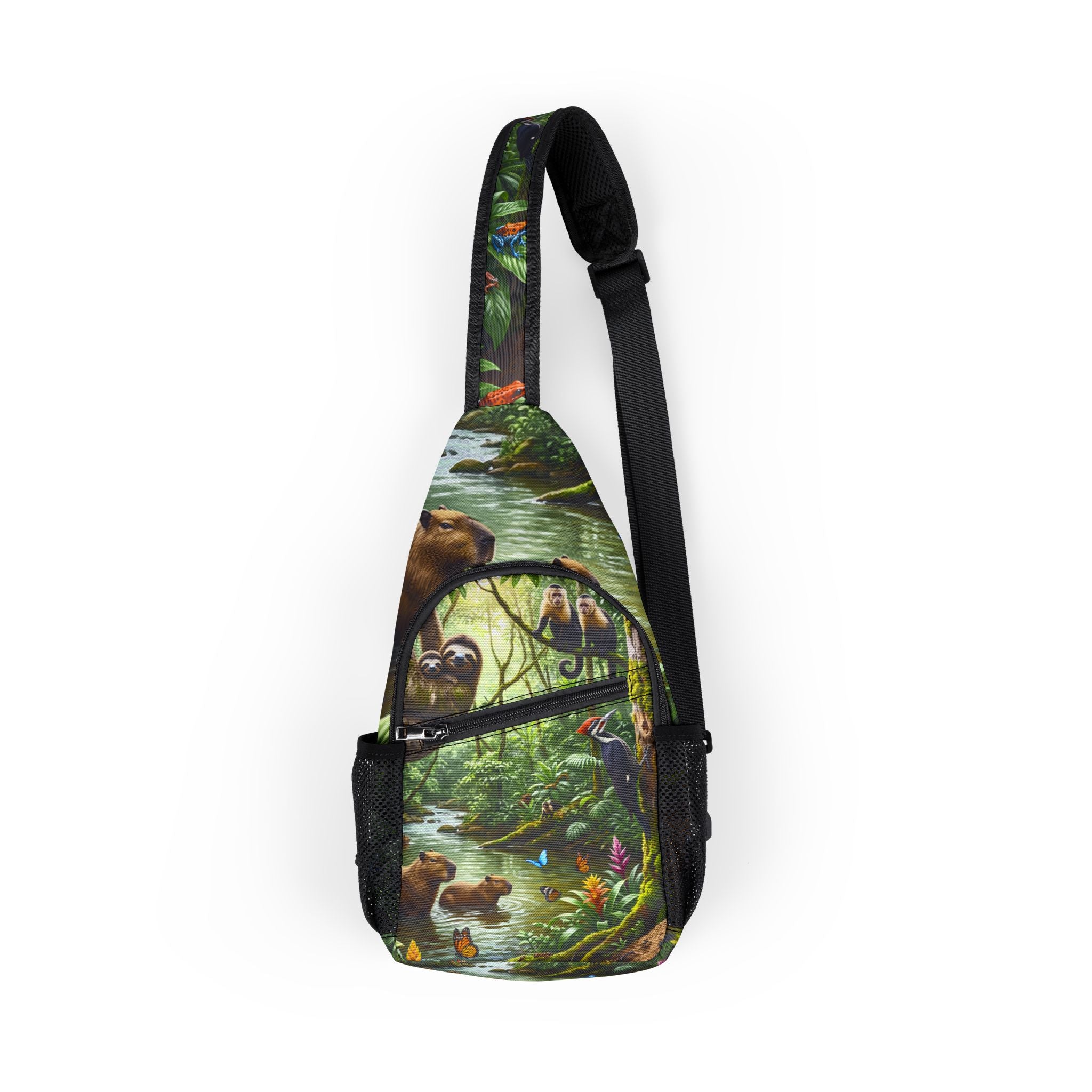 Forest Animals Chest Bag | Jungle Scene Sling Pack
