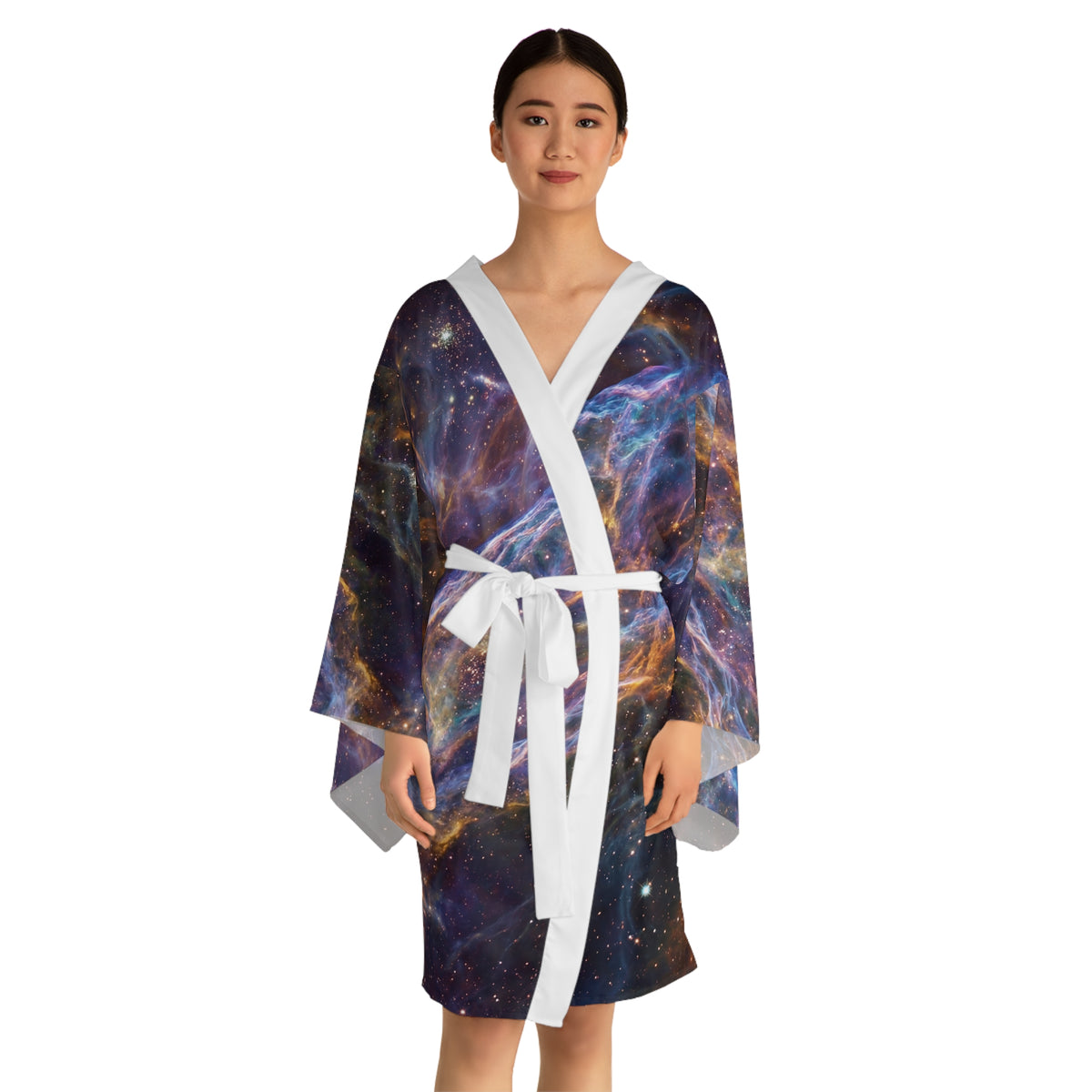 Cosmic Nebula Print Kimono Robe