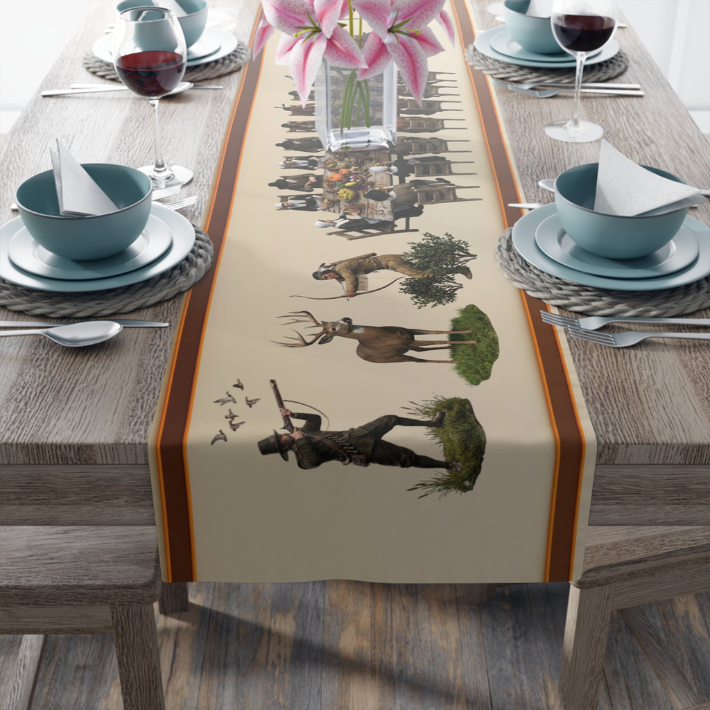 Thanksgiving Table Runner | Autumn Holiday Dining Decor (Cotton & Poly)