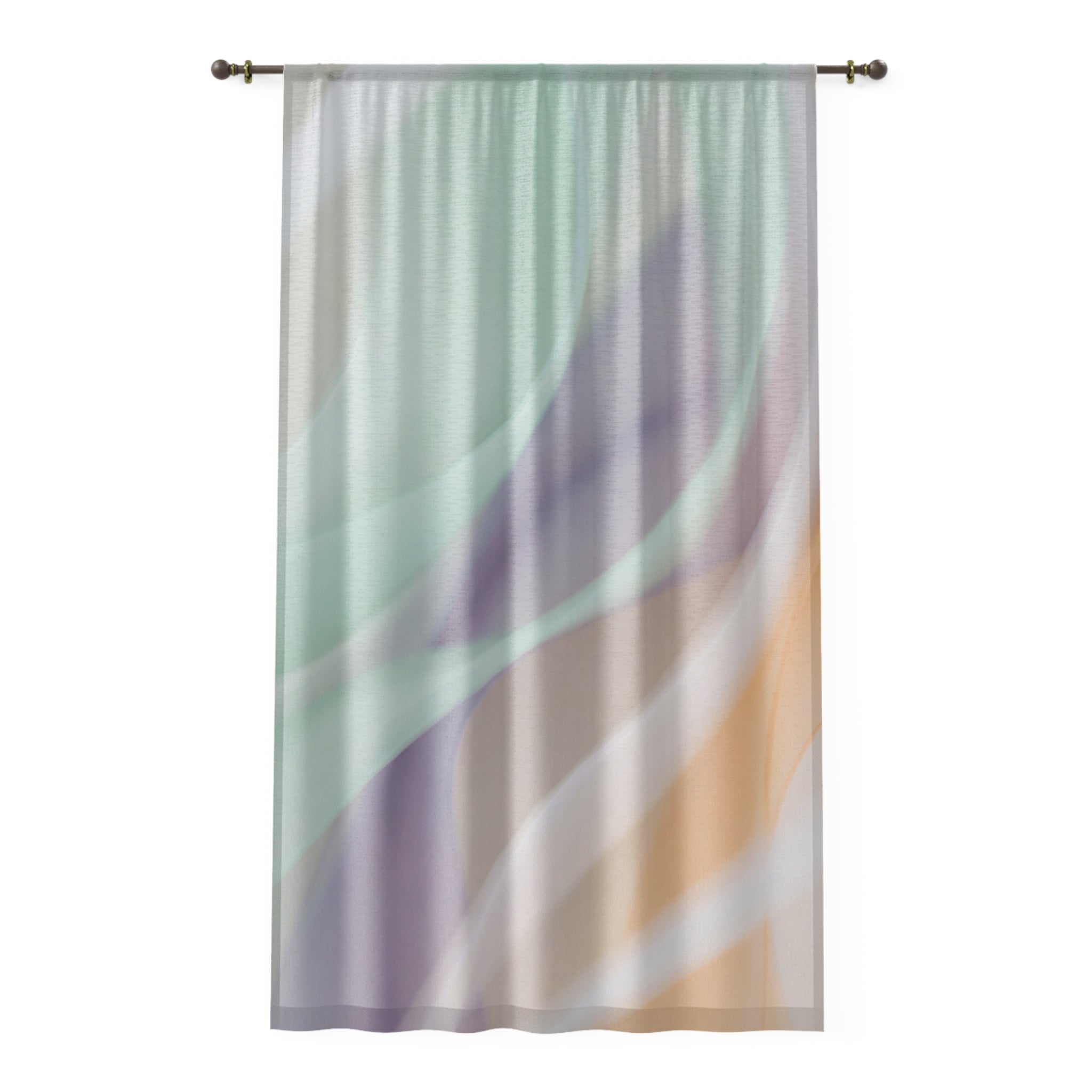 Soft Abstract Waves Window Curtain | Pastel Gradient Sheer Drapery