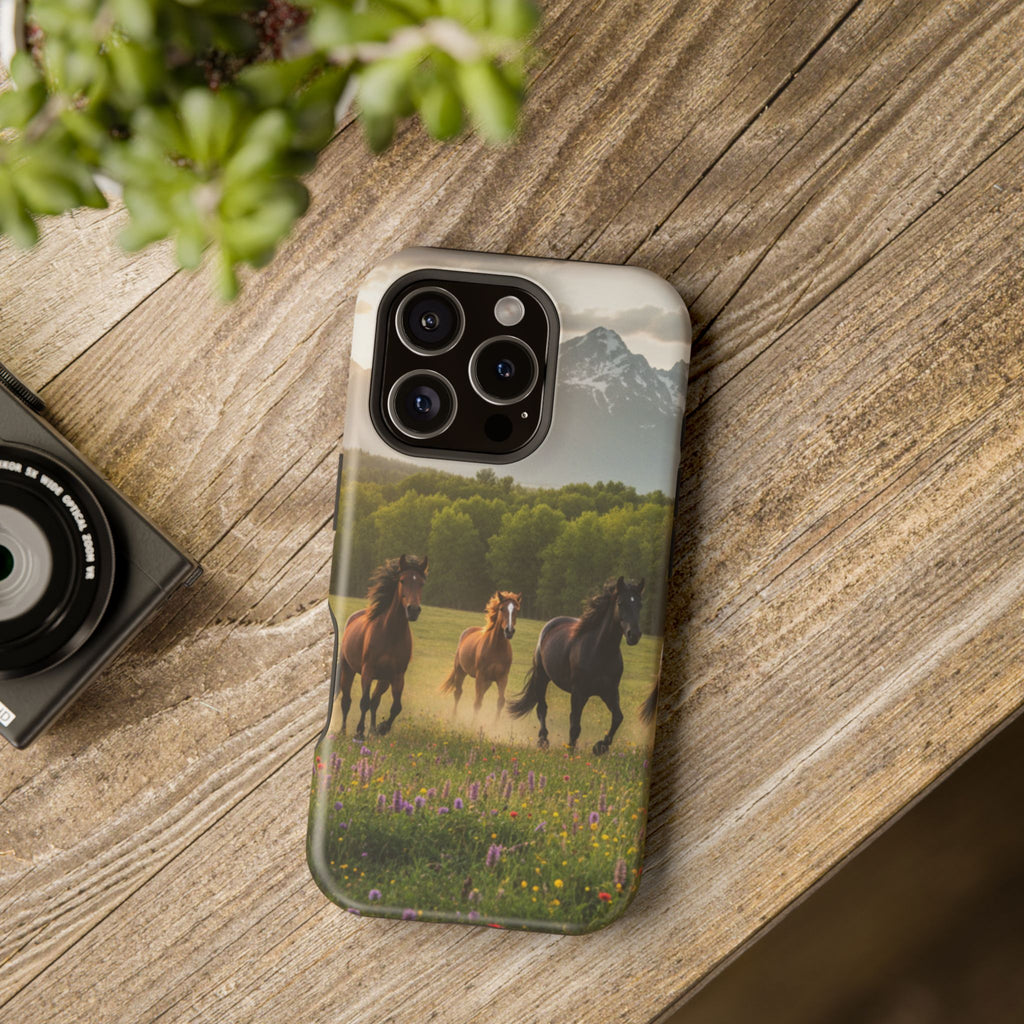 Running Horses Phone Case | Magnetic Impact-Resistant Case