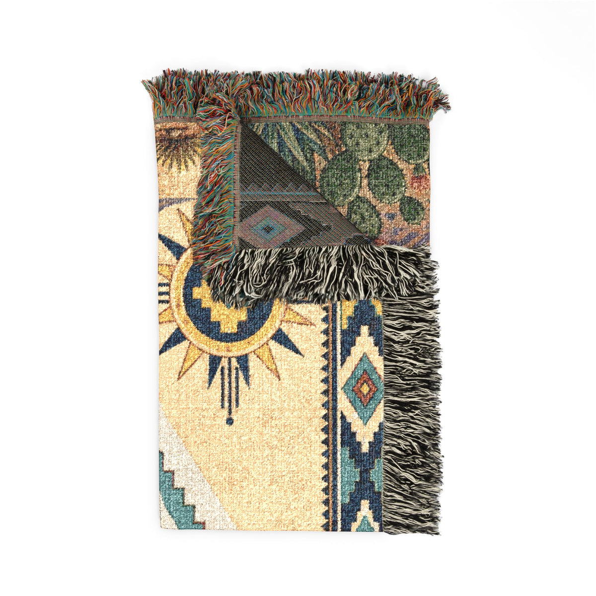 Southwestern Diamond Woven Blanket - Navajo Cactus