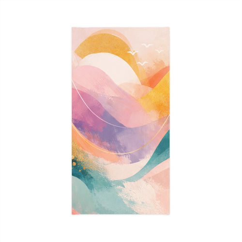 Abstract Sunset Wave Neck Gaiter | Pastel Mountain Beach Scarf