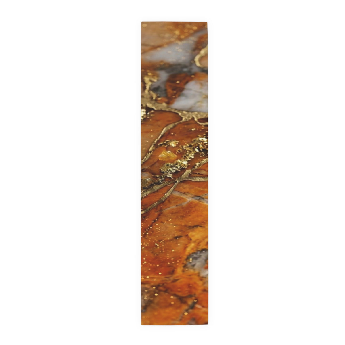 Rust Marble with Gold Veins Table Runner | Elegant Marble Pattern Home Decor