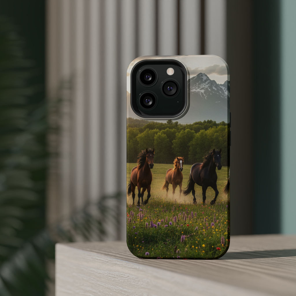 Running Horses Phone Case | Magnetic Impact-Resistant Case