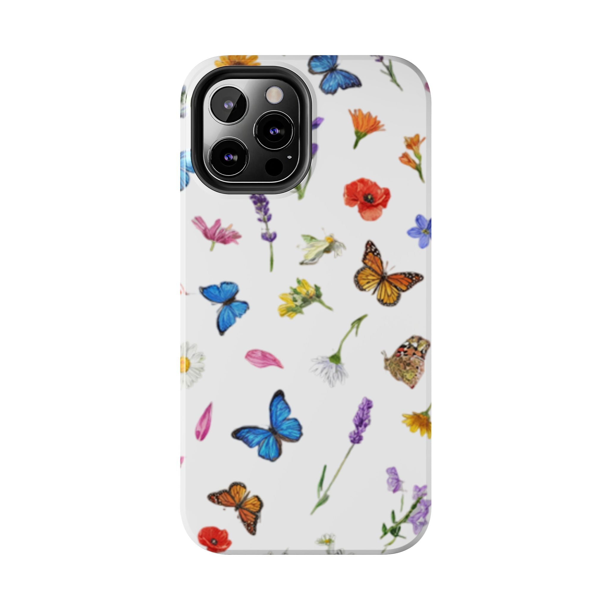 Butterfly Meadow Tough Phone Case / Floral Protective Phone Cover