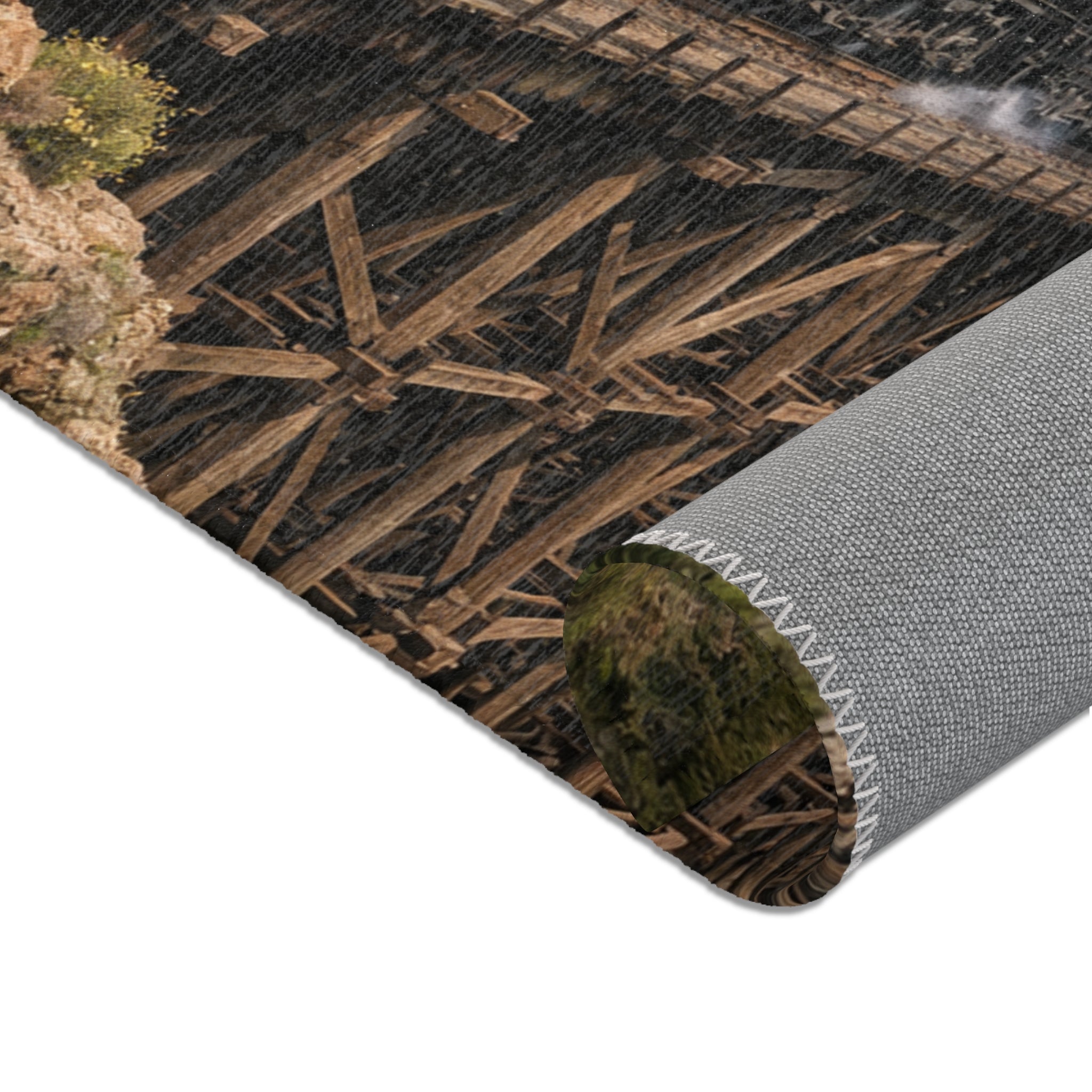 Union Pacific Steam Train Area Rug | Big Boy Locomotive with Cars