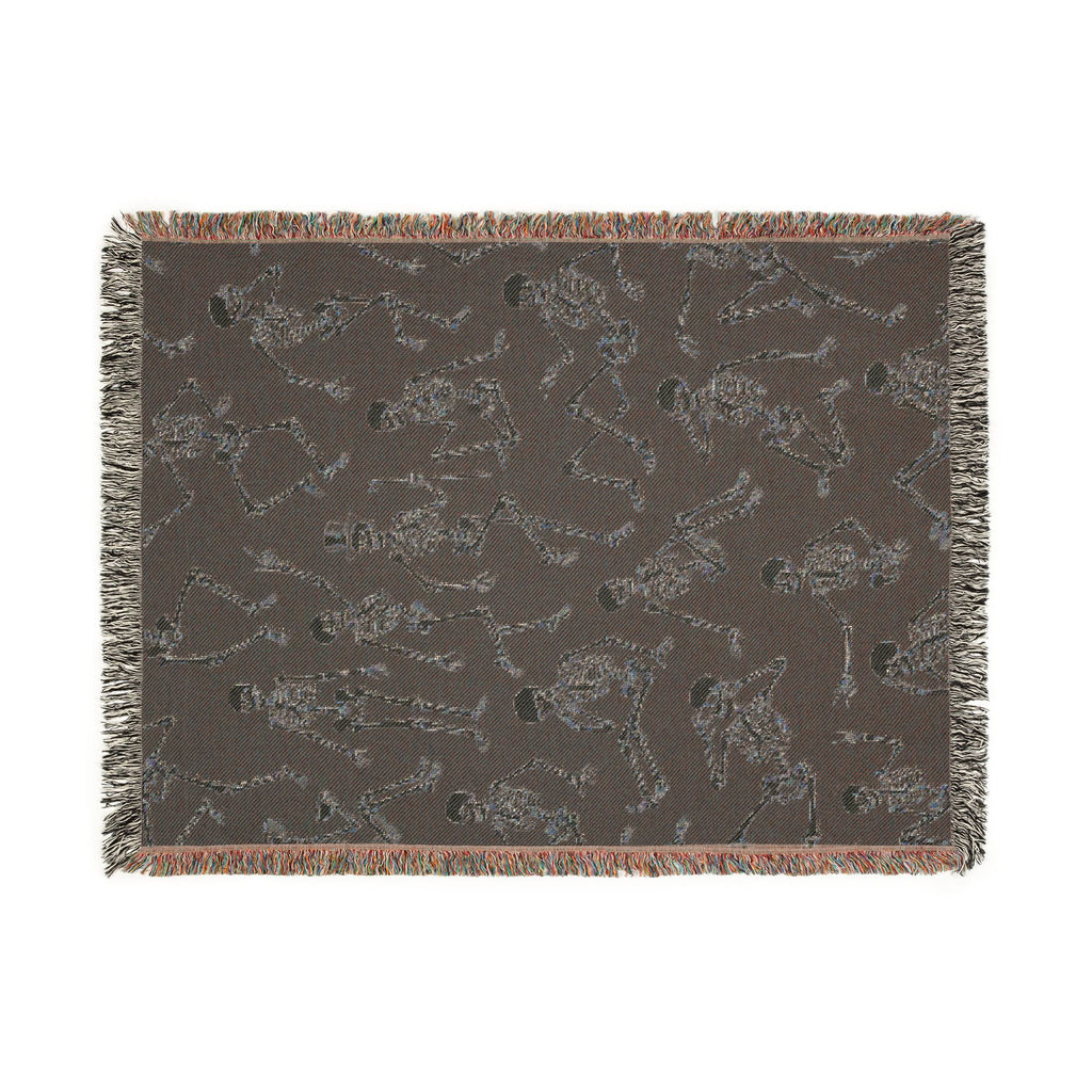 Gold Skeleton Woven Blanket - Halloween Throw