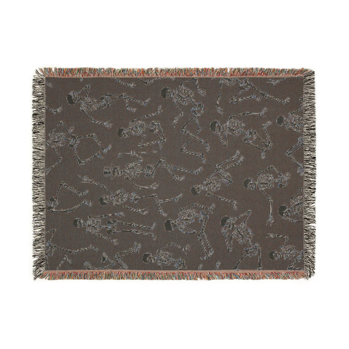 Gold Skeleton Woven Blanket - Halloween Throw