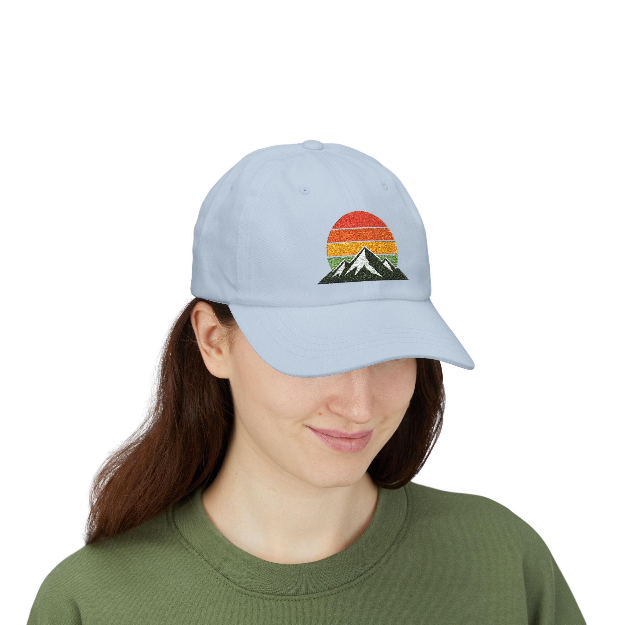 Retro Mountain Sunset Dad Cap | Embroidered Mountain Hat