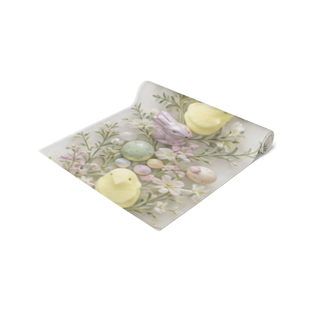 Table Runner Easter Bunny and Pastel Eggs\Spring Floral Cotton