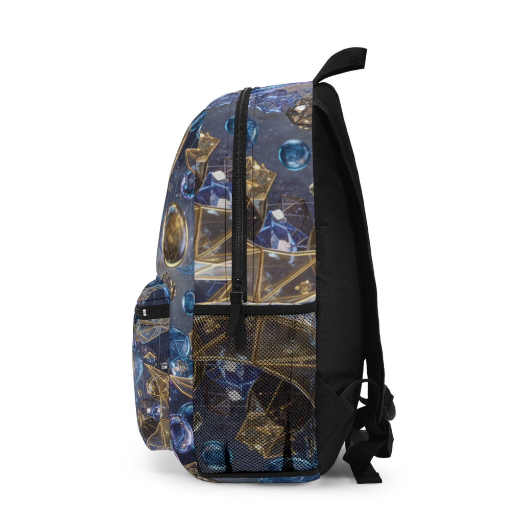 Celestial Gemstone Backpack / Cosmic Moon & Crystals Print